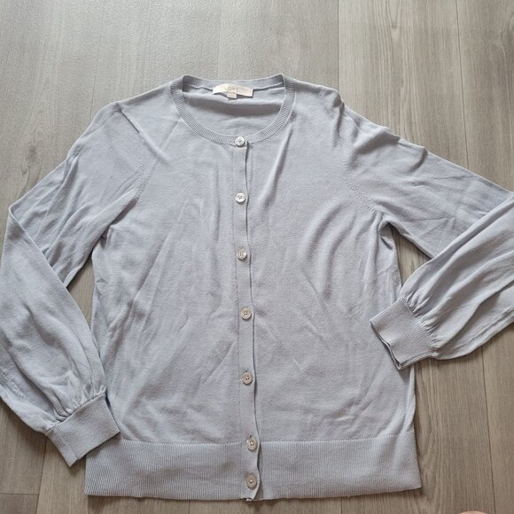 Loft Womens Button-Down Cardigan Sweater Light Blue Size M Cotton - Picture 3 of 5